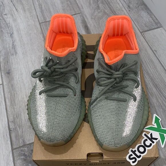 AUTHENTIC Yeezy 350 Boost Dessert Sage with reflective strip size 5.5 - Picture 3 of 5